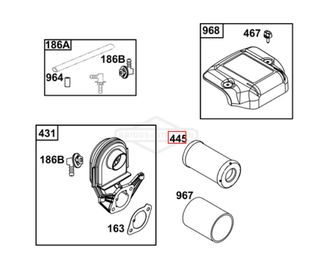Oryginalny filtr powietrza Briggs & Stratton Intek / 4145 (796031)